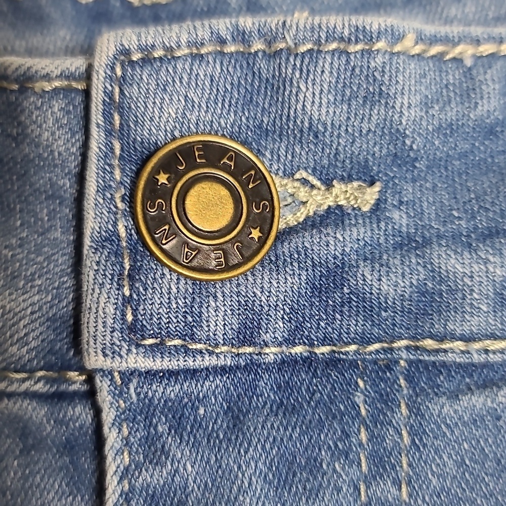 🚨LAST CHANCE🚨LUVAMIA Denim Jean Shorts Frayed Hem High Rise Cotton Size Medium - Picture 8 of 15